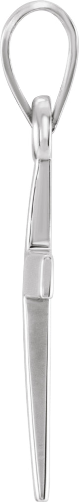 14K White Gold Cross Pendant