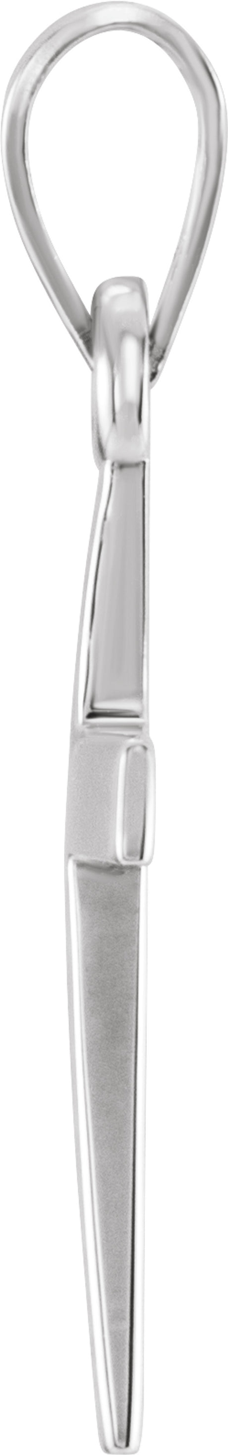 10K White Gold Cross Pendant