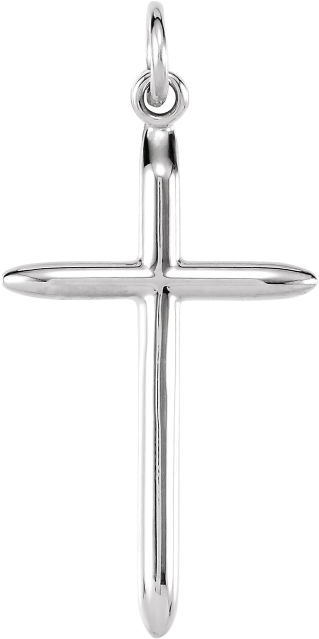 14K White Gold 25.7x14 mm Cross Pendant