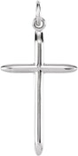 14K White Gold 25.7x14 mm Cross Pendant