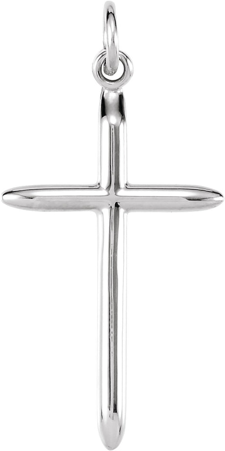 14K White Gold 25.7x14 mm Cross Pendant