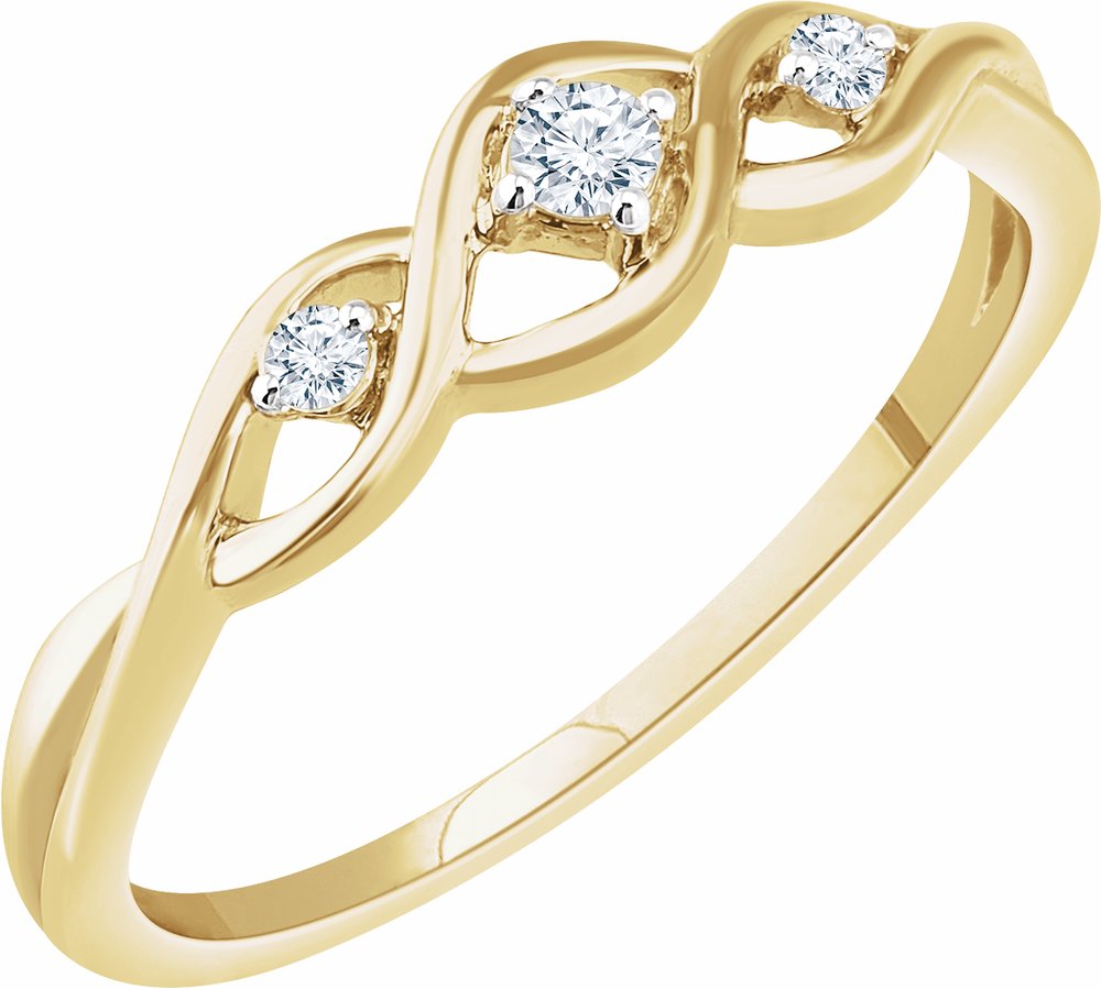 14K Yellow .08 CTW Natural Diamond Freeform Ring