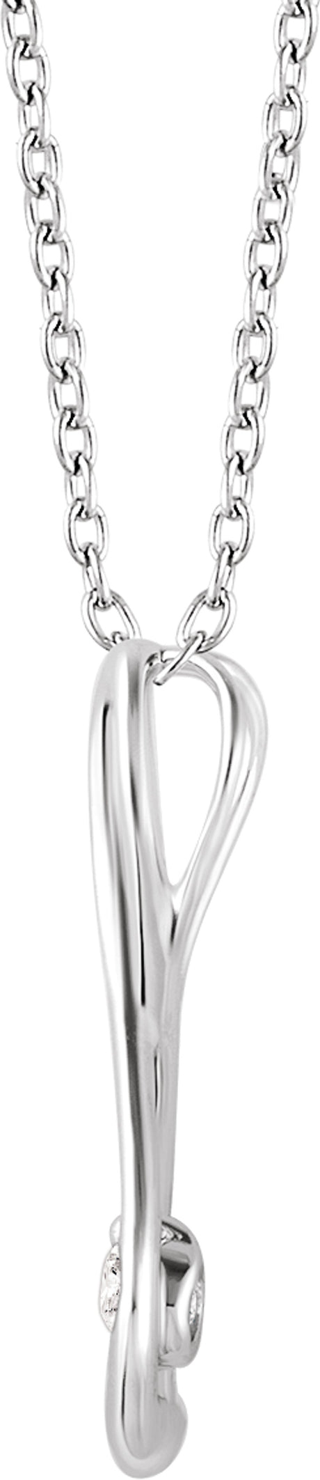 14K White 1/6 CTW Natural Diamond Infinity-Inspired 16-18" Necklace