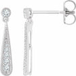 14K White Gold 1/6 CTW Natural Diamond Teardrop Earrings