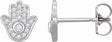 14K White Gold 1/5 CTW Natural Diamond Hamsa Earrings