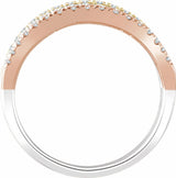 14K White/Yellow/Rose 1/2 CTW Natural Diamond Stacked Ring