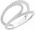 14K White Gold 1/3 CTW Natural Diamond Negative Space Ring 