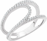 14K White Gold 1/3 CTW Natural Diamond Negative Space Ring 