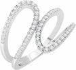 14K White Gold 1/3 CTW Natural Diamond Freeform Ring 