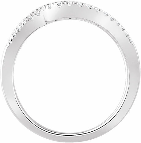 14K White Gold 1/3 CTW Natural Diamond Freeform Ring 