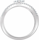 14K White Gold 3/8 CTW Natural Diamond Negative Space Ring 