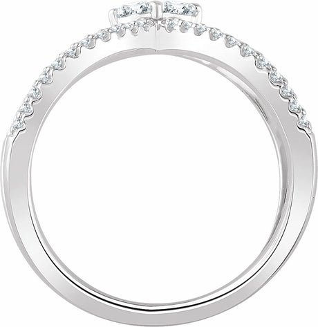 14K White Gold 3/8 CTW Natural Diamond Negative Space Ring 