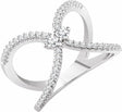 14K White Gold 3/8 CTW Natural Diamond Negative Space Ring 