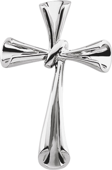 14K White Cross Pendant