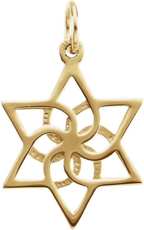 14K Yellow 16.5x14.75 mm Star of David Pendant