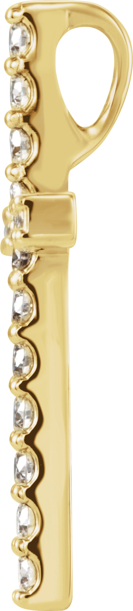 14K Yellow Gold 1 CTW Natural Diamond Petite Cross Pendant