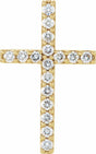 14K Yellow Gold 1 CTW Natural Diamond Petite Cross Pendant