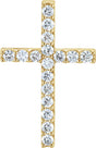 14K Yellow Gold 5/8 CTW Lab-Grown Diamond Petite Cross Pendant