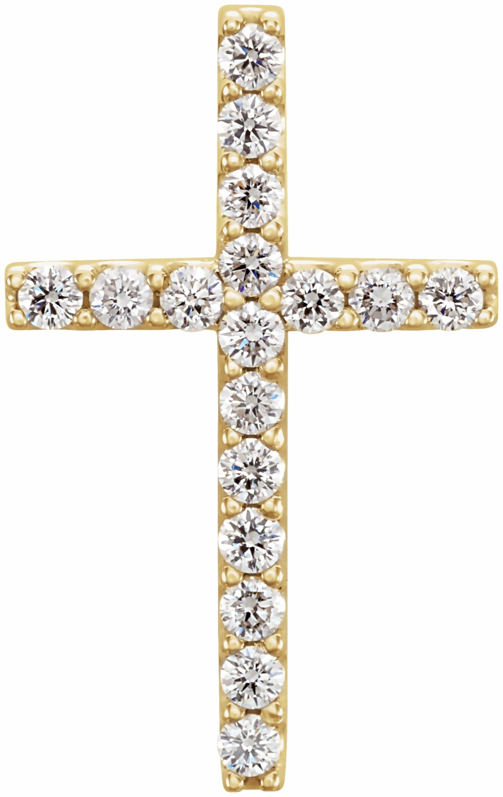 14K Yellow 1/5 CTW Natural Diamond Petite Cross Pendant