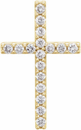 14K Yellow Gold 1/4 CTW Natural Diamond Petite Cross Pendant