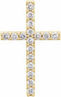 14K Yellow Gold 1/4 CTW Natural Diamond Petite Cross Pendant