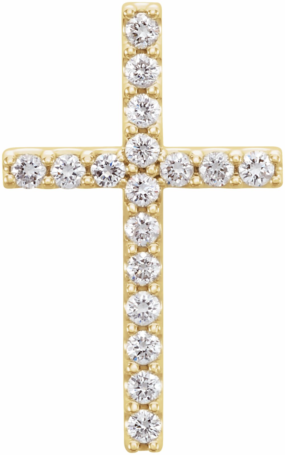 14K Yellow 1/4 CTW Natural Diamond Petite Cross Pendant