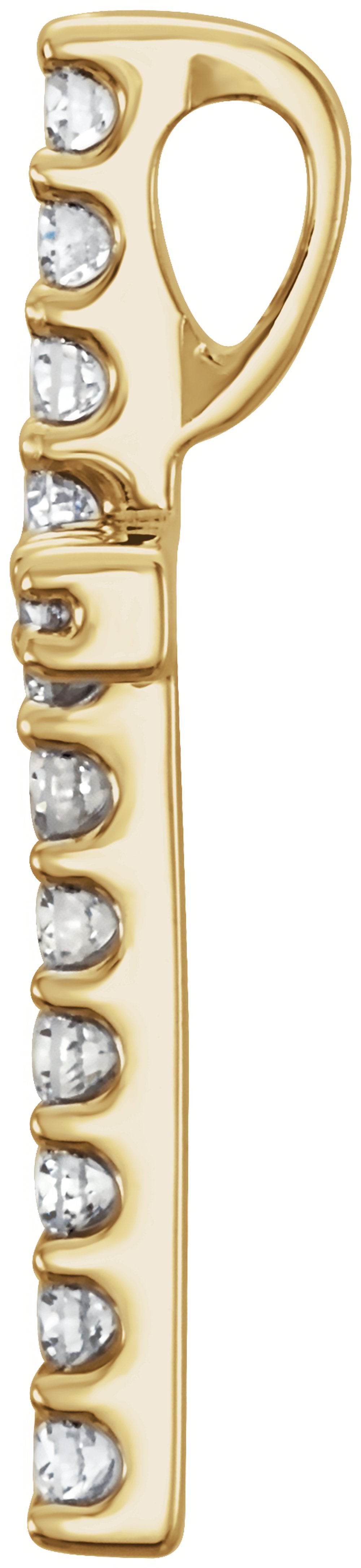 14K Yellow Gold 1/6 CTW Natural Diamond Petite Cross Pendant