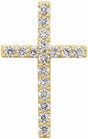 14K Yellow 1/6 CTW Natural Diamond Petite Cross Pendant