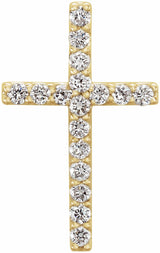 14K Yellow Gold 1/6 CTW Natural Diamond Petite Cross Pendant