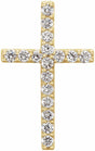 14K Yellow Gold 1/6 CTW Natural Diamond Petite Cross Pendant