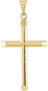 14K Yellow 33.25x19 mm Unadorned Cross Pendant