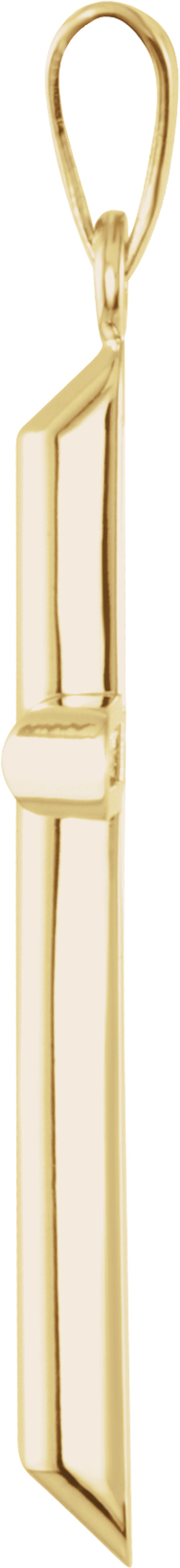 14K Yellow 33.25x19 mm Unadorned Cross Pendant