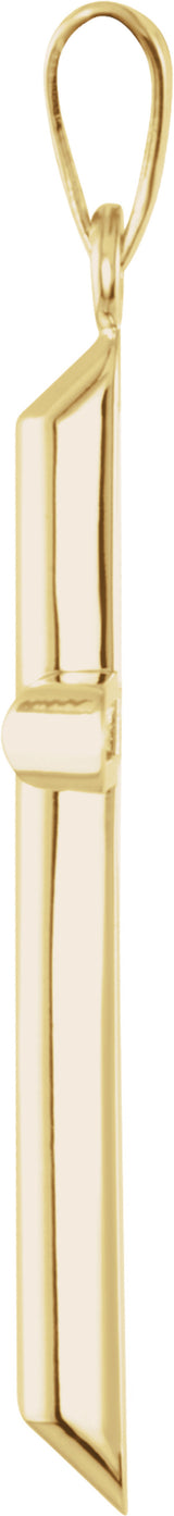 14K Yellow 33.25x19 mm Unadorned Cross Pendant
