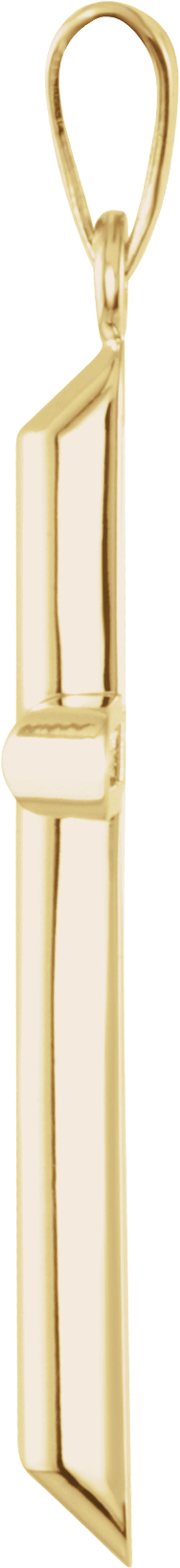 14K Yellow 33.25x19 mm Unadorned Cross Pendant