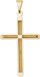 14K Yellow 33.25x19 mm Unadorned Cross Pendant