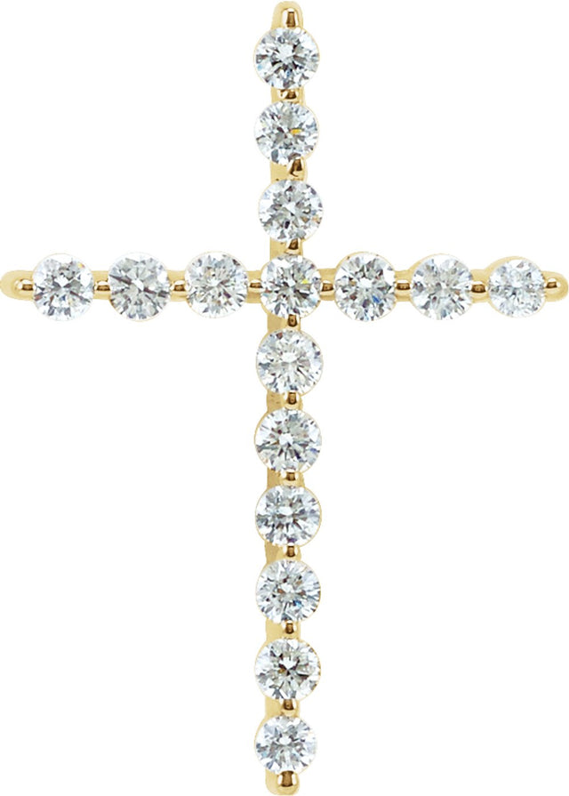 14K Yellow Gold 1/5 CTW Lab-Grown Diamond Cross Pendant