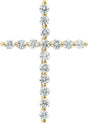14K Yellow Gold 1/5 CTW Lab-Grown Diamond Cross Pendant