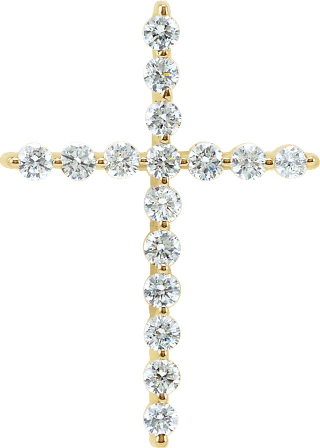 14K Yellow 1/5 CTW Natural Diamond Cross Pendant