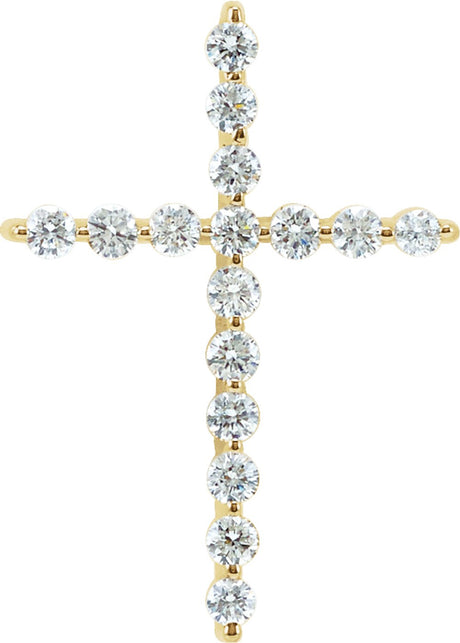 14K Yellow 1/2 CTW Lab-Grown Diamond Cross Pendant