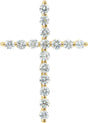 14K Yellow 1/3 CTW Lab-Grown Diamond Cross Pendant