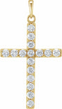 14K Yellow Gold 1/4 CTW Natural Diamond Cross Pendant