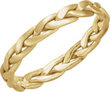 14K Yellow Gold 3.5 mm Hand-Woven Band Size 6.5