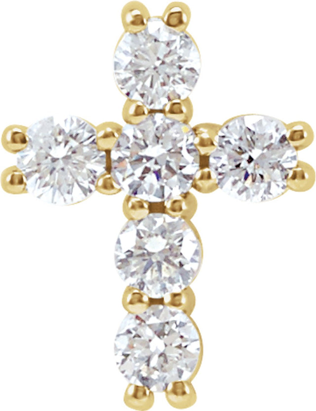 14K Yellow 1/4 CTW Natural Diamond Cross Pendant