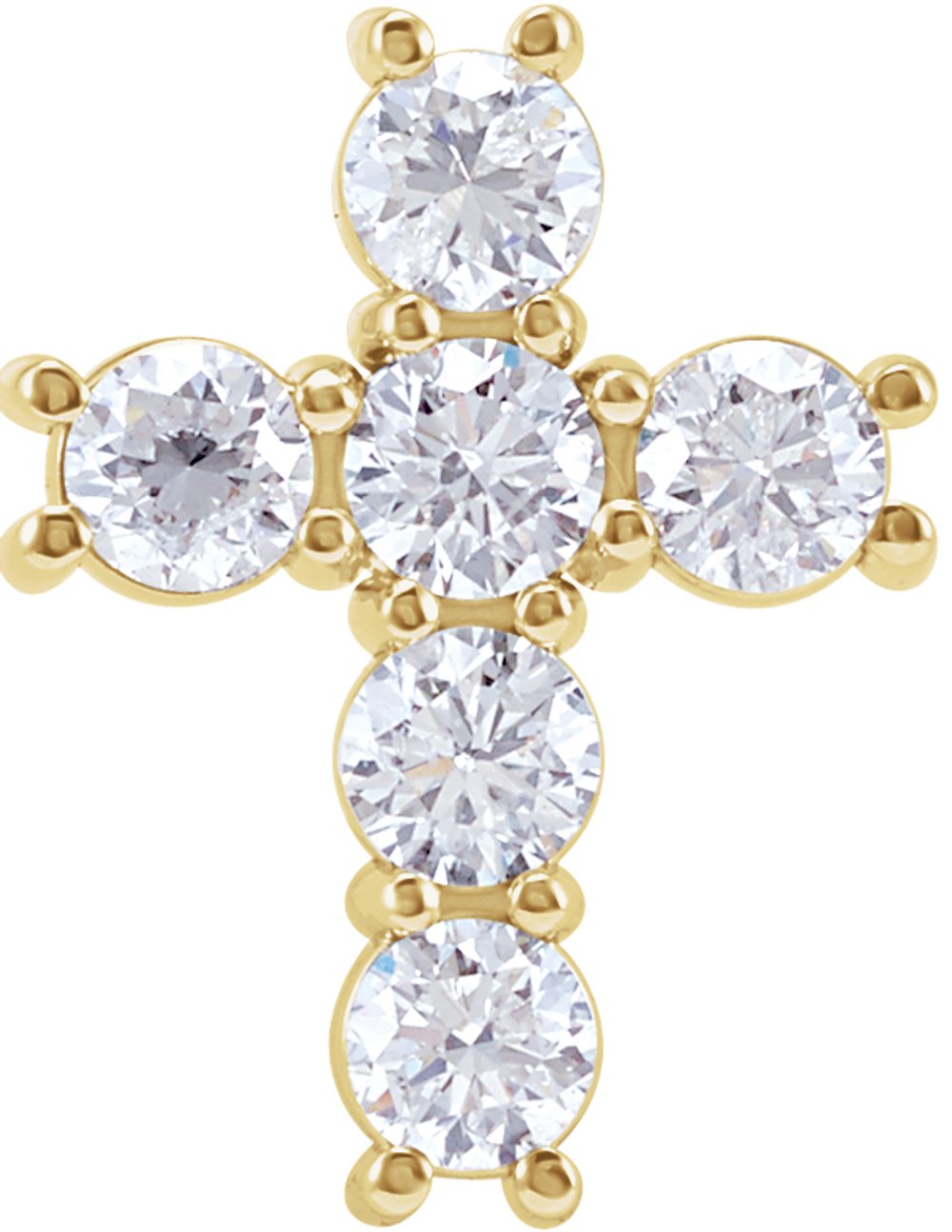 14K Yellow 1/3 CTW Natural Diamond Cross Pendant