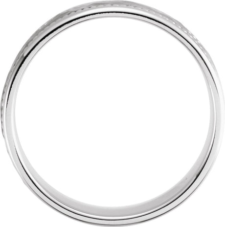 14K White Gold 8 mm Rope Edge Comfort-Fit Flat Band Size 9