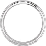 10K White Gold 6 mm Milgrain Wheat Pattern Comfort-Fit Half Round Band Size 10