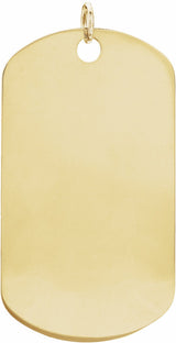 14K Yellow Gold Engravable Dog Tag Pendant
