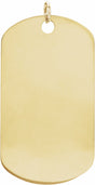 14K Yellow Gold Engravable Dog Tag Pendant
