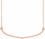 14K Rose Freeform Bar 16-18" Necklace