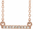 14K Rose Gold .07 CTW Petite Natural Diamond Bar 16-18" Necklace